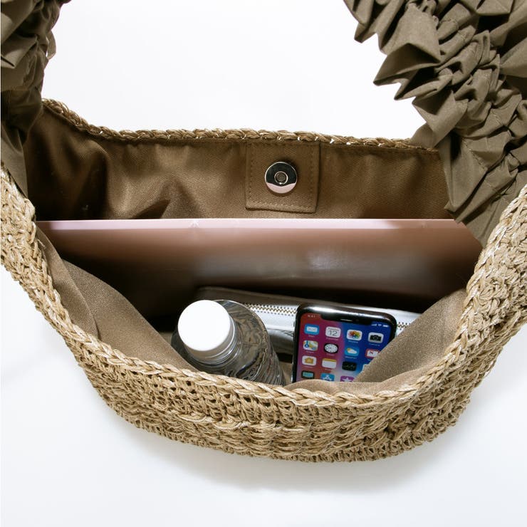 cachecache / ドロストフリルハンドル地柄編みトート カゴバッグ | UNBILLION | 詳細画像44 