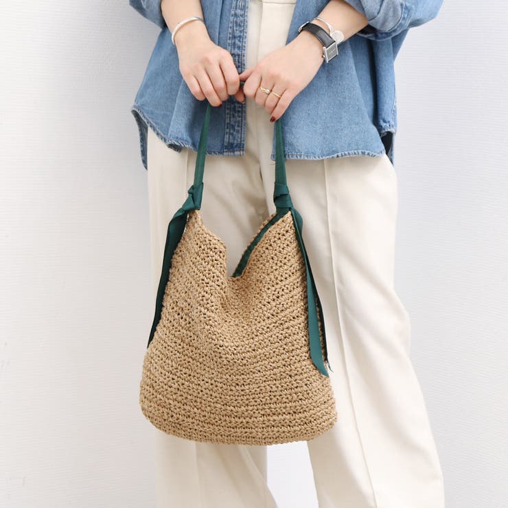 cachecache / 下がりグログラン地柄編みトート カゴバッグ | UNBILLION | 詳細画像7 