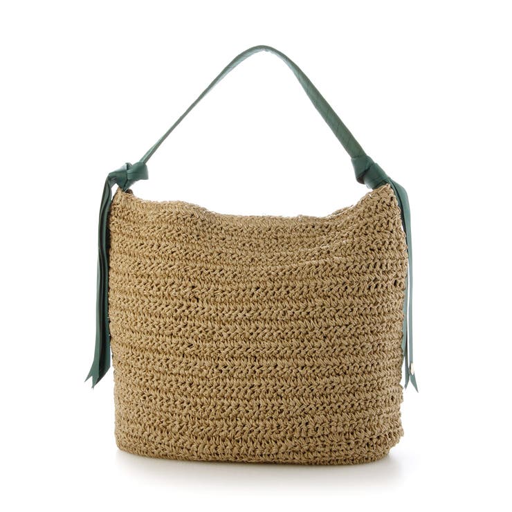 グリーン | cachecache / 下がりグログラン地柄編みトート カゴバッグ | UNBILLION