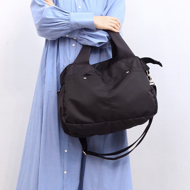 ブラック | カシュカシュ cachecache / ナイロンタウン2wayボストンバッグ | UNBILLION