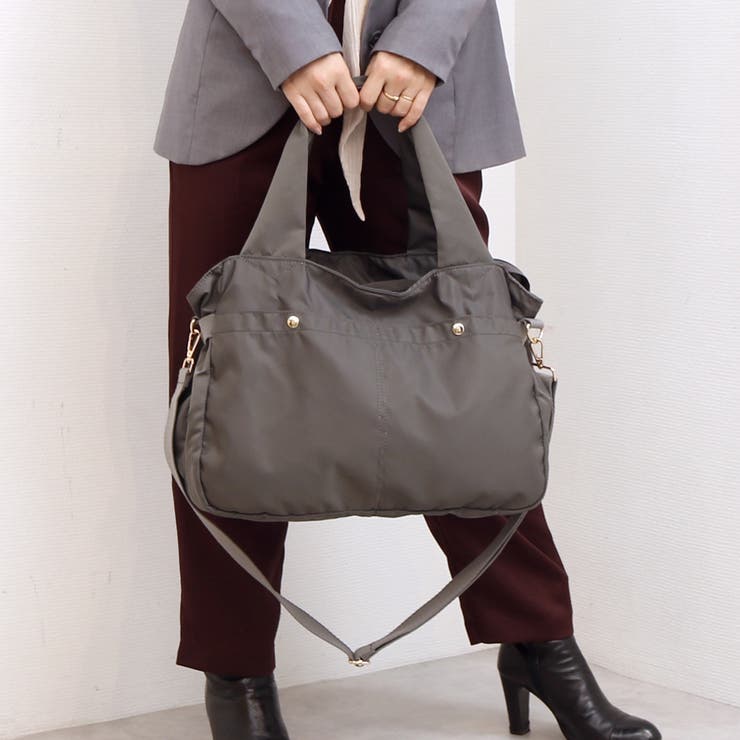 グレー | カシュカシュ cachecache / ナイロンタウン2wayボストンバッグ | UNBILLION