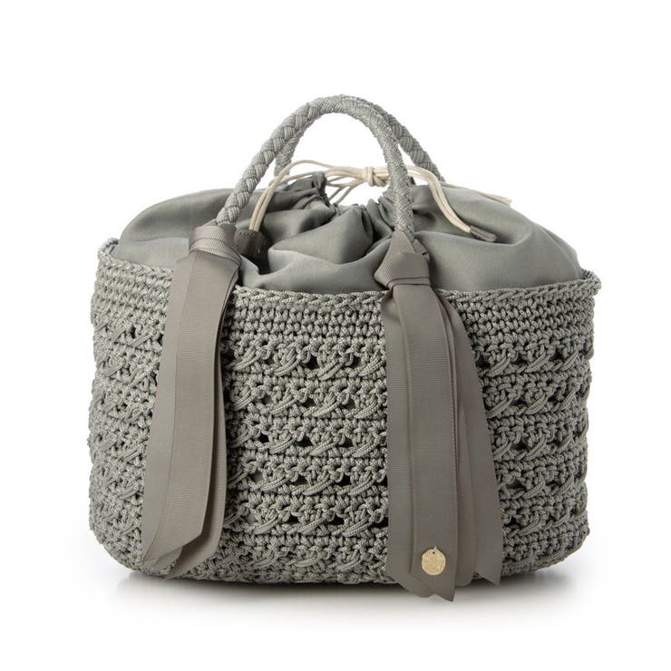 グレー | カシュカシュ cachecache 下がりグログラン柄編みトート | UNBILLION