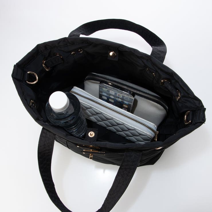 カシュカシュ cachecache ヒネリ金具2wayナイロンキルティングトート… | UNBILLION | 詳細画像19 