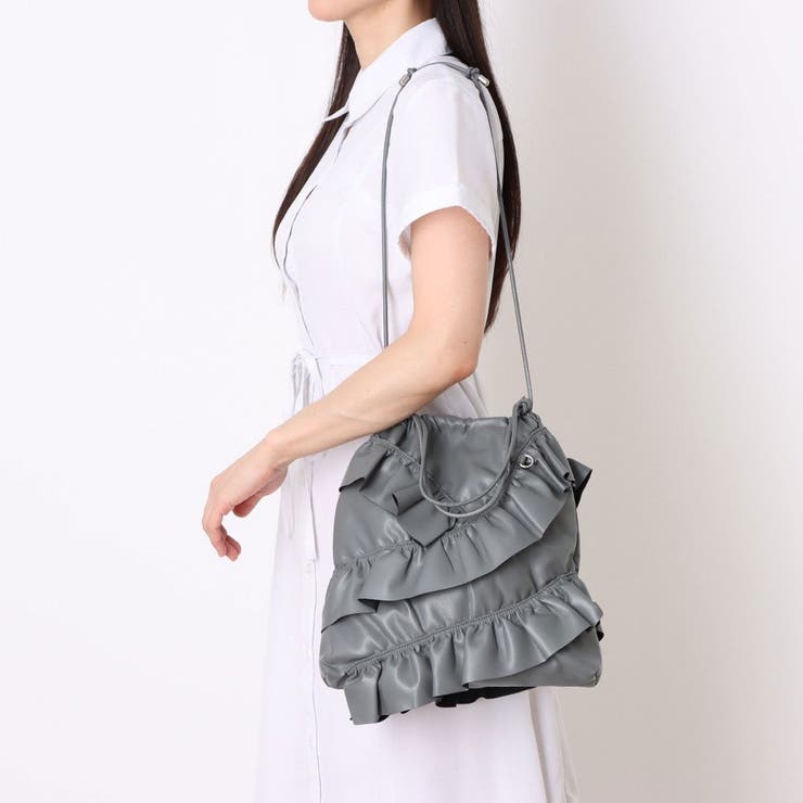 カシュカシュ cachecache アシンメトリーフリルドロストショルダーバッグ | UNBILLION | 詳細画像1 
