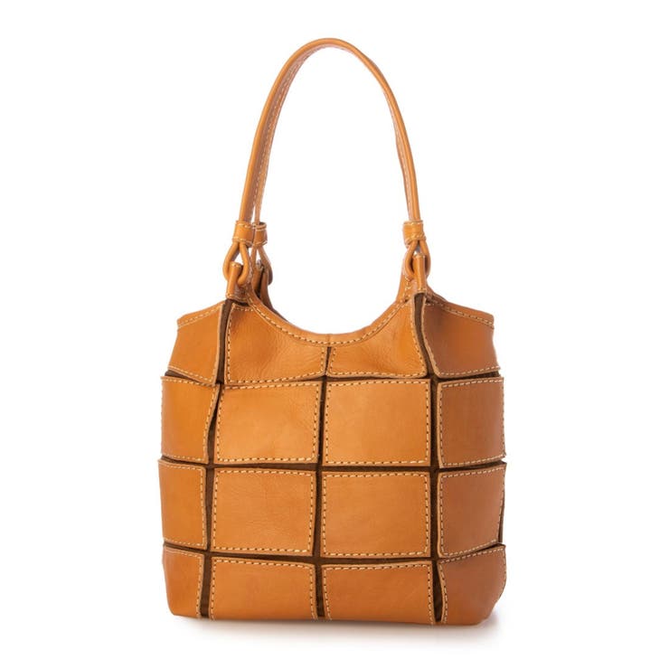 キャメル | ピークスピーク / 牛革パッチワーク2wayトートS | UNBILLION