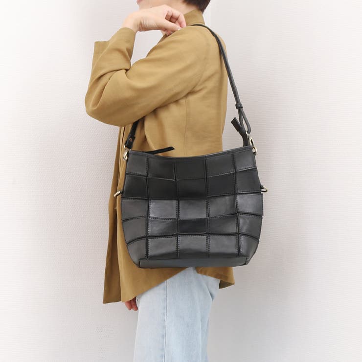 ピークスピーク / 牛革パッチワーク口折れ2wayショルダー | UNBILLION | 詳細画像4 