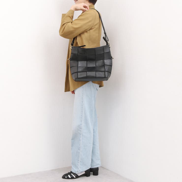 ピークスピーク / 牛革パッチワーク口折れ2wayショルダー | UNBILLION | 詳細画像5 