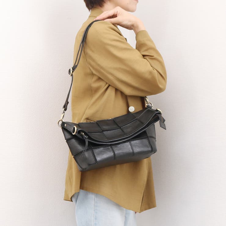 ピークスピーク / 牛革パッチワーク口折れ2wayショルダー | UNBILLION | 詳細画像6 