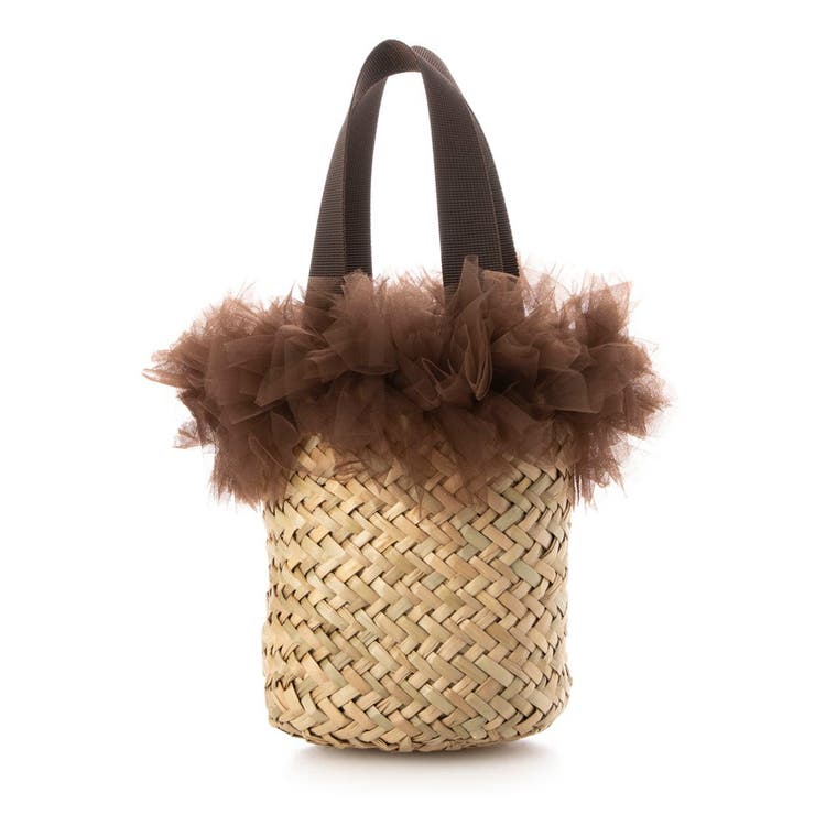 ブラウン | カカトゥ kakatoo / チュールフリンジミニ2wayカゴバッグ | UNBILLION