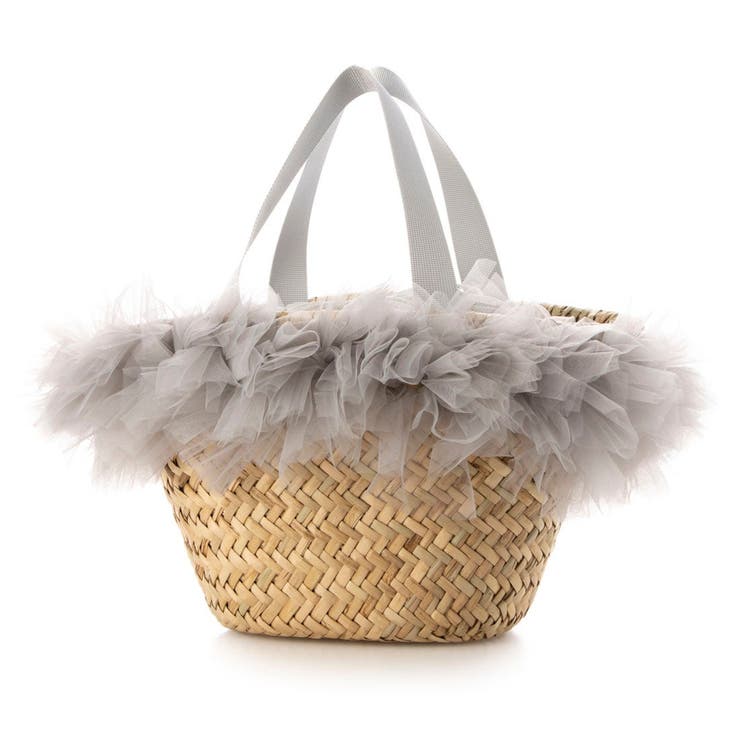 グレー | カカトゥ kakatoo / チュールフリンジカゴバッグ | UNBILLION