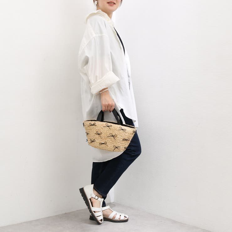カカトゥ kakatoo / ラフィアブレードリボンバッグ カゴバッグ | UNBILLION | 詳細画像2 