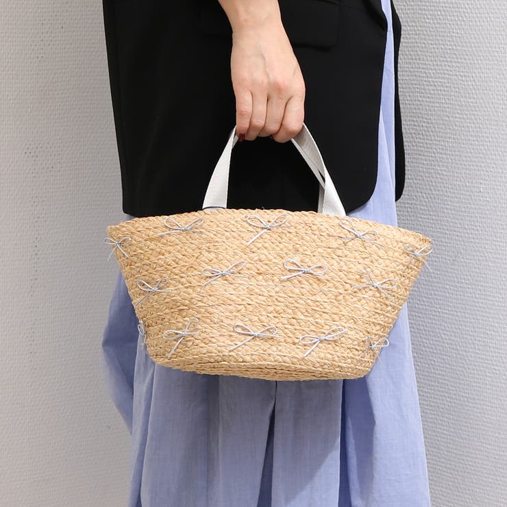 カカトゥ kakatoo / ラフィアブレードリボンバッグ カゴバッグ | UNBILLION | 詳細画像4 