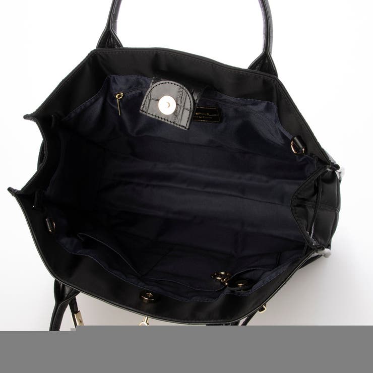 ペルケ/ ナイロンキルト×クロコ型押し牛革A42wayトートバッグ | UNBILLION | 詳細画像14 