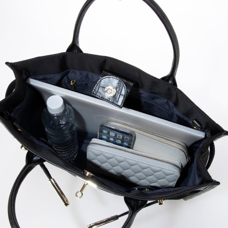 ペルケ/ ナイロンキルト×クロコ型押し牛革A42wayトートバッグ | UNBILLION | 詳細画像15 