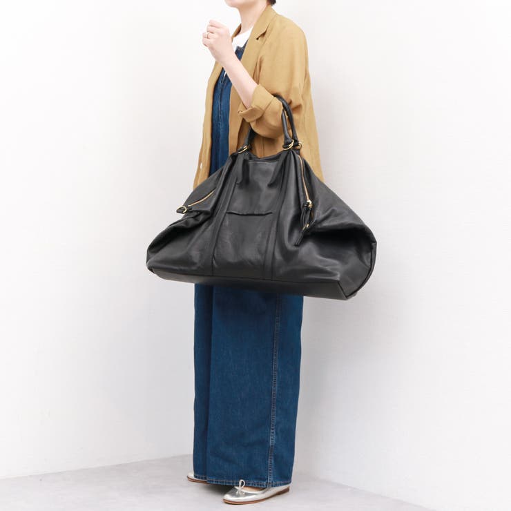 美品 pesche ペルケ エアリーゴート2wayボストンバッグ シルバー NO8892AW05366_fw_thumbM.jpg