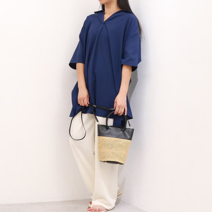 ペルケ perche / エステルメッシュ・牛革丸手2wayバケツバッグ | UNBILLION | 詳細画像2 