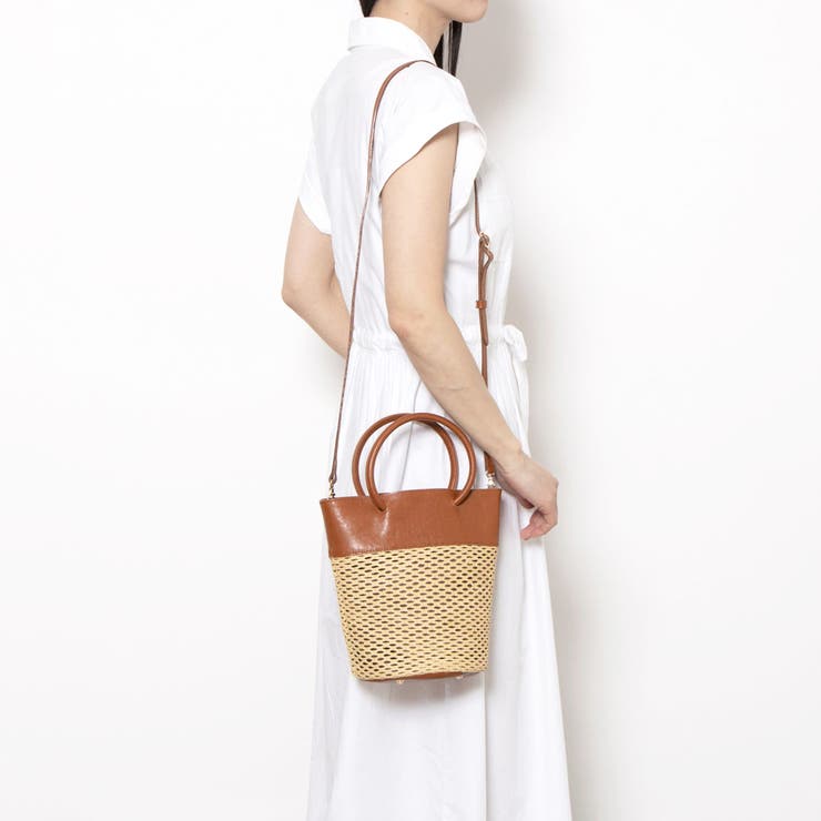 ペルケ perche / エステルメッシュ・牛革丸手2wayバケツバッグ | UNBILLION | 詳細画像16 