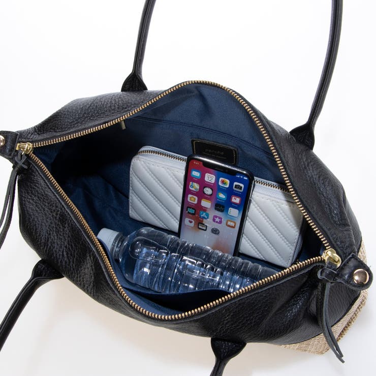 ペルケ perche / 雑材風×牛革付属横長ボストン | UNBILLION | 詳細画像14 