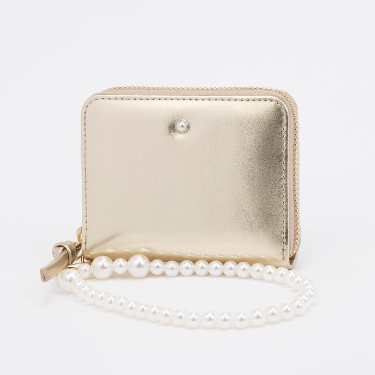 ゴールド | ペルケ perche / パール調ストラップ・ジャバラカードウォレット | UNBILLION