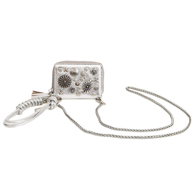 シルバー | ペルケ perche / マルチスタッズジャバラチャームウォレットショルダー | UNBILLION