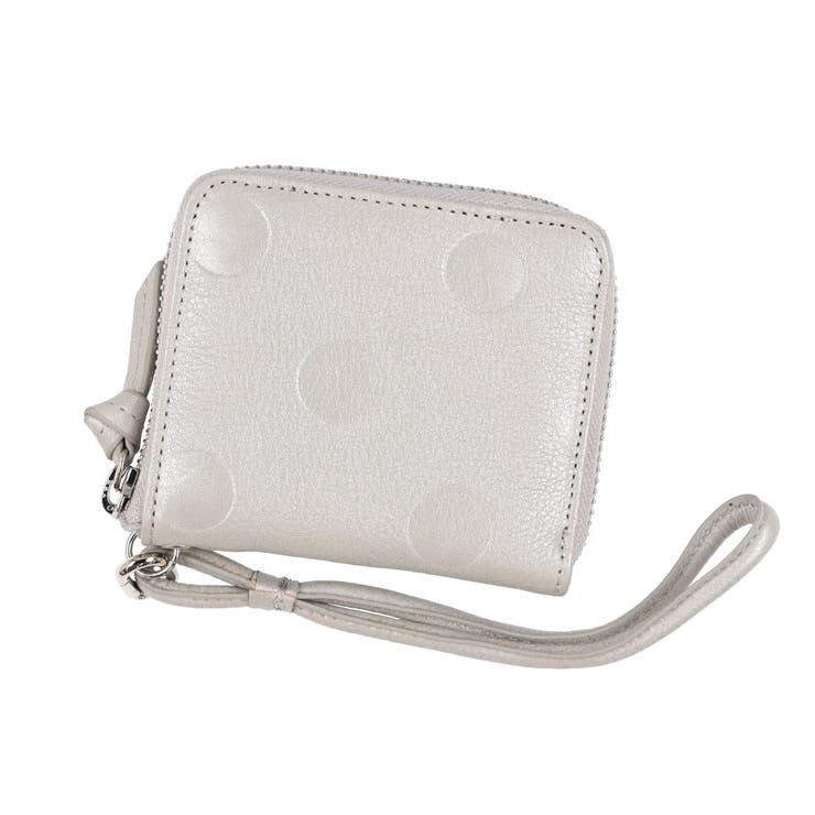 シルバー | ペルケ perche / ドット型押しパームフィットストラップウォレット | UNBILLION