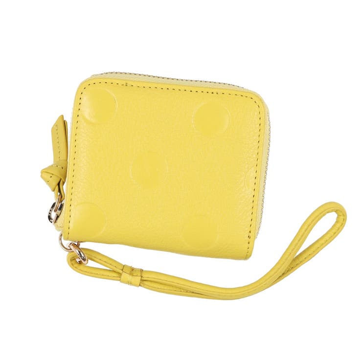 イエロー | ペルケ perche / ドット型押しパームフィットストラップウォレット | UNBILLION