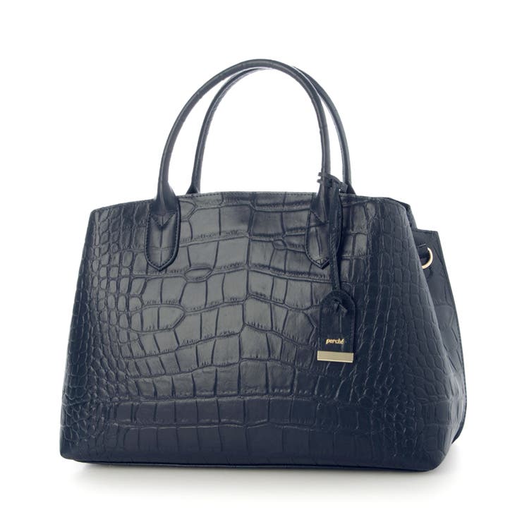 クロコ型押しネイビー | ペルケ/ WEB直営限定・牛革ユーティリティA4・2wayトートバッグ | UNBILLION