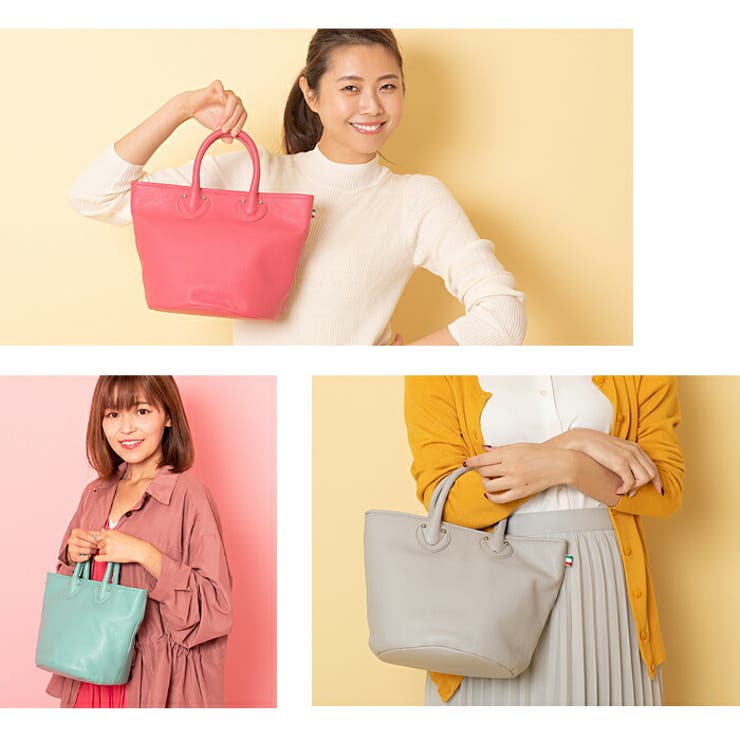 バッグトートバッグハンドバッグレディースかわいいバケツバッグpopfulポップフルミニバッグレザー本革カジュアルカラフルカラー母の日ギフトプレゼント