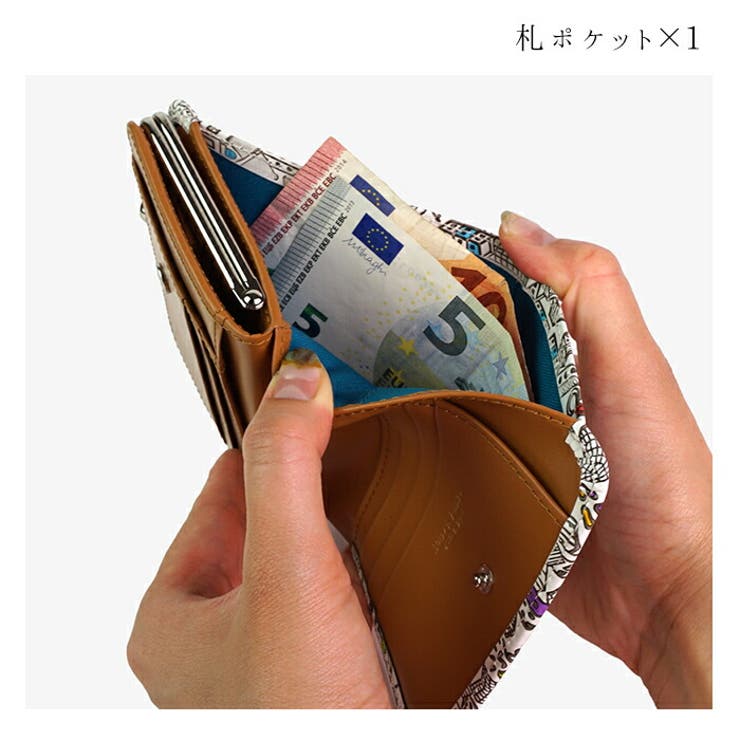 二つ折り財布カード入れボックス小銭入れ小銭入れありロングウォレットコンパクトレディース婦人上品本革日本製手染め文庫革手描き国産かわいいポップボトルシリーズ友禅文庫