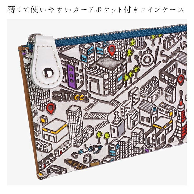 二つ折り財布カード入れボックス小銭入れ小銭入れありロングウォレットコンパクトレディース婦人上品本革日本製手染め文庫革手描き国産かわいいポップボトルシリーズ友禅文庫
