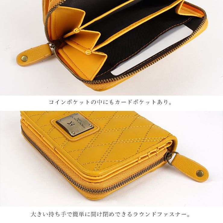 ラウンドファスナー二つ折り財布 財布 レディース