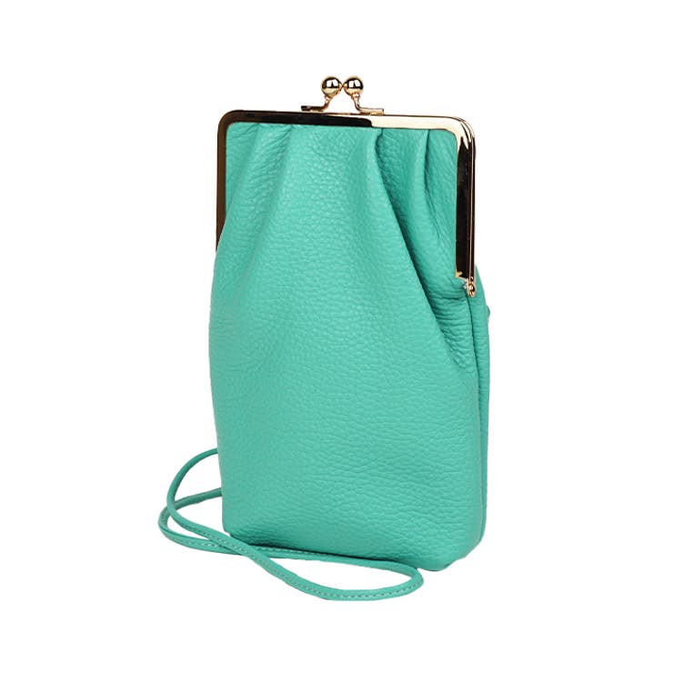 アオネコ スマホポシェット リーフ バッグ がま口 aoneco 日本製