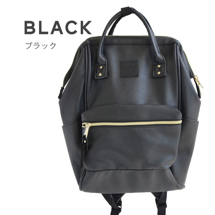 anello：フェイクレザー 口金ファスナー リュックサック[品番