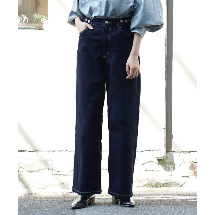 ウエストボタン ストレッチパンツ［デニム］[品番：EZ000009953]｜e-zakkamania  stores（イーザッカマニアストアーズ）のレディースファッション通販｜SHOPLIST（ショップリスト）