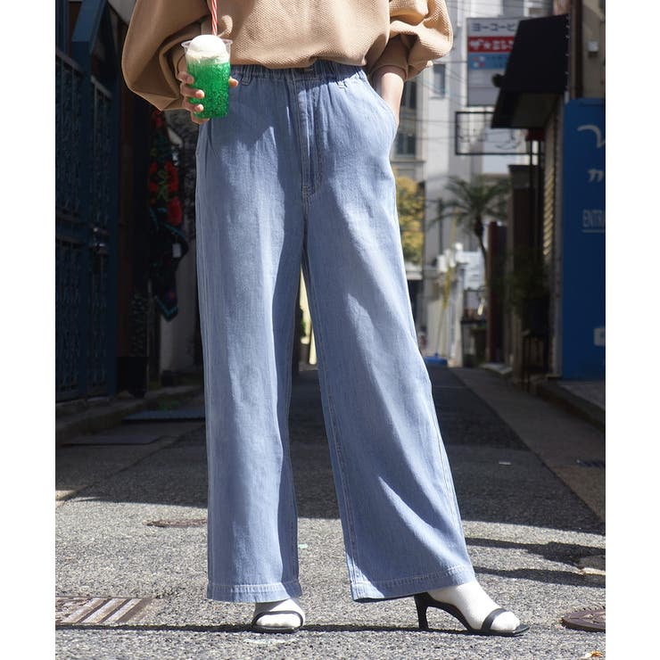 セール】 e×qualite STAFF コットンリネンワイドストレート
