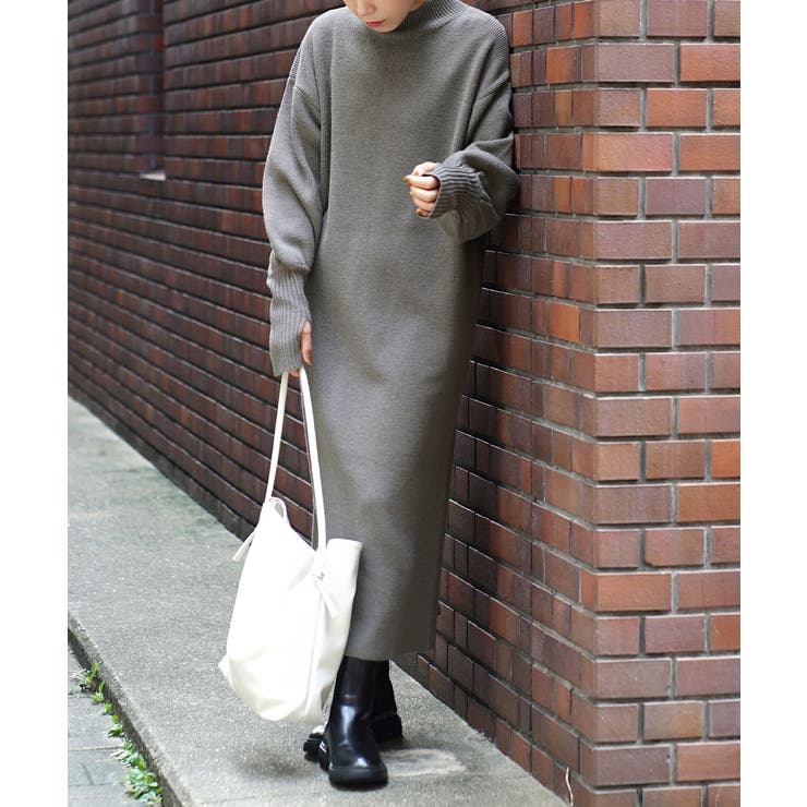 【10/25(金)18:00 再販】ハイネック ニットワンピース | ニット | Hi! ONLINE STORE