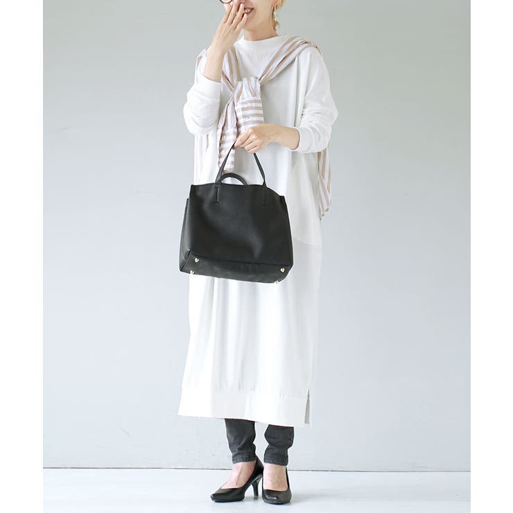 【CLANE】スェット ワンピース ゆったり タック袖 リラックス