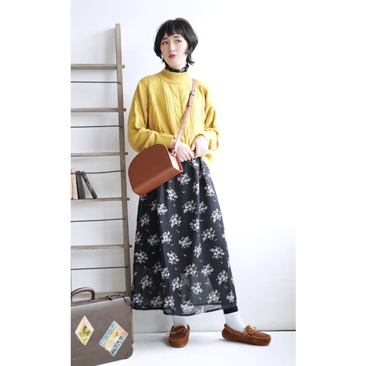 ファッション通販 安い フラワーシフォン ロングワンピース[品番：EZ000008194]｜e ワンピース