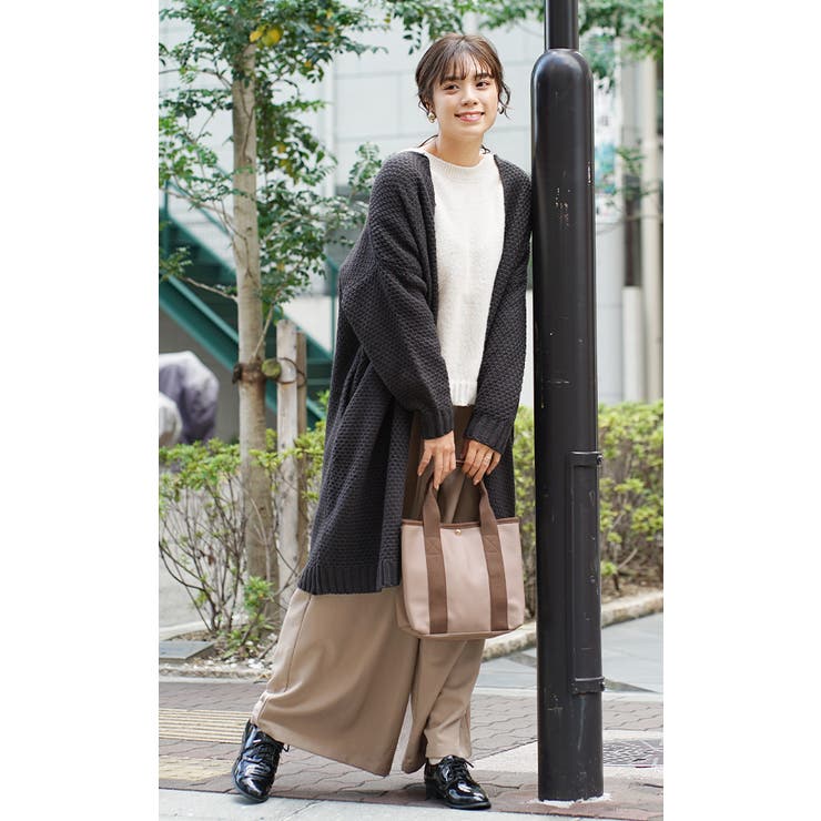 フェイクレザー 仕切り トートバッグ[品番：EZ000011239]｜e