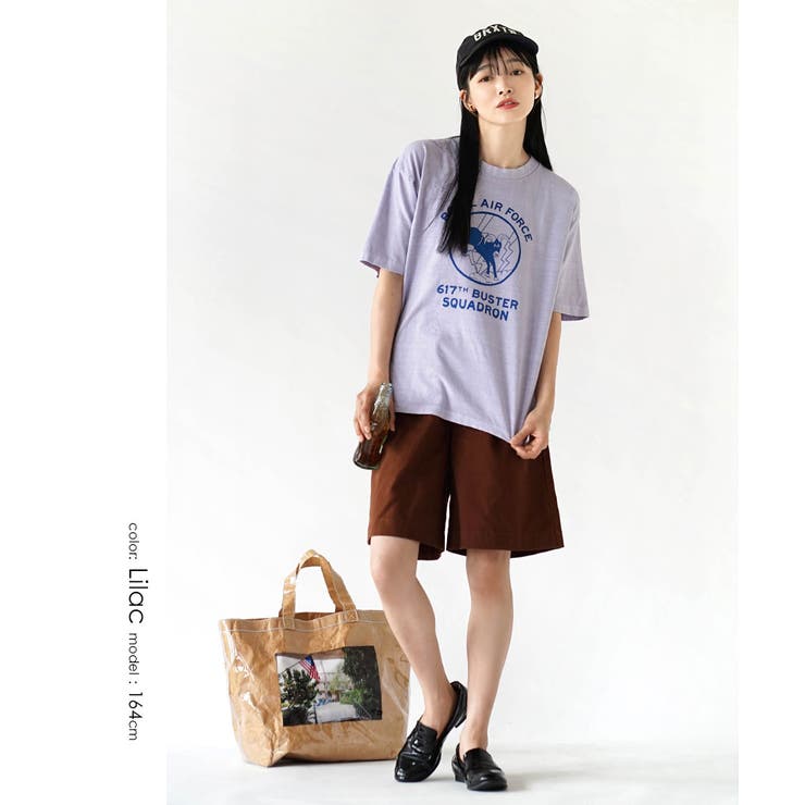 アイボリー】ピグメント加工 プリントTシャツ[品番：EZ000011780]｜e
