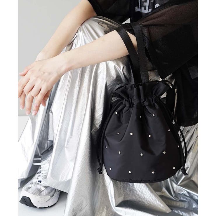 冬ギフト セ alexanderwang ドローストリングバッグ グリッター パープル ハンドバッグ