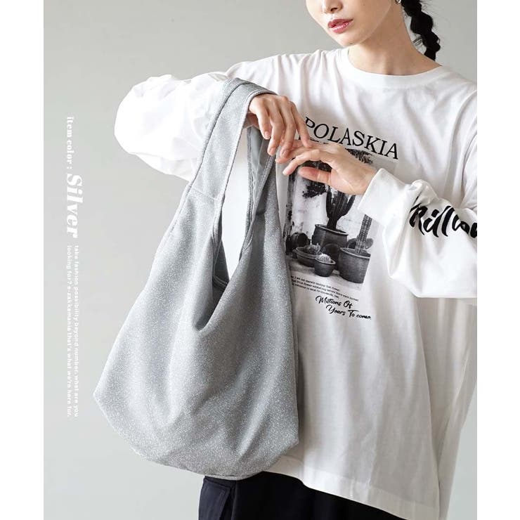 シャイニーラメ ワンショルダー トートバッグ[品番：EZ000013121