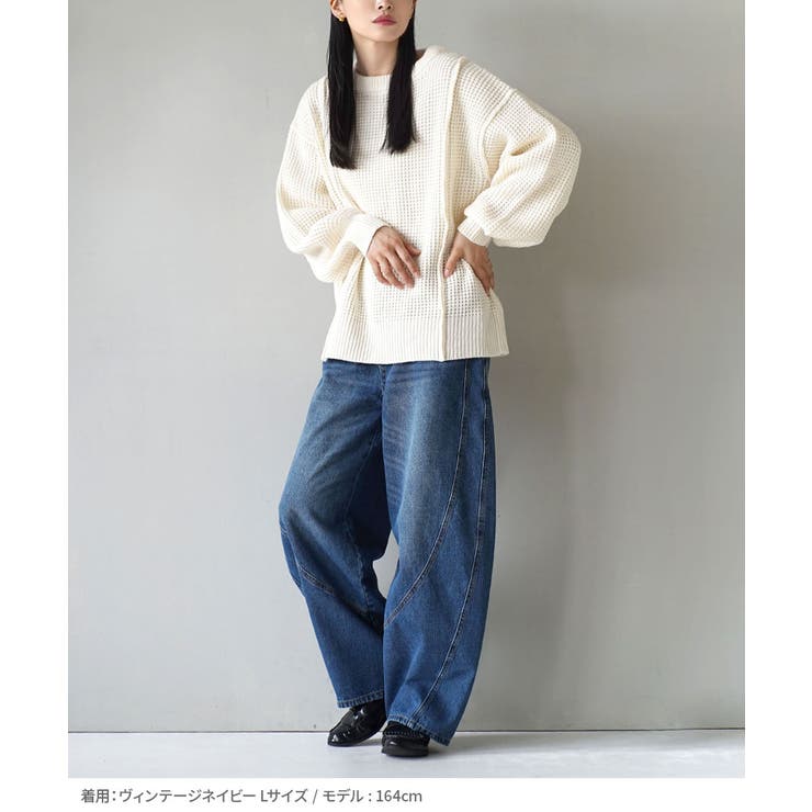 デニム立体切替バルーンパンツ[品番：EZ000013336]｜e