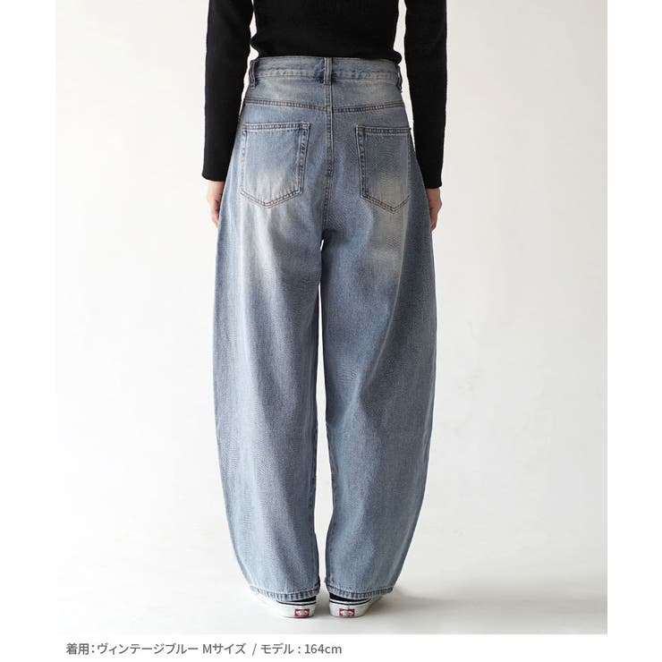 デニム立体切替バルーンパンツ[品番：EZ000013336]｜e-zakkamania  stores（イーザッカマニアストアーズ）のレディースファッション通販｜SHOPLIST（ショップリスト）