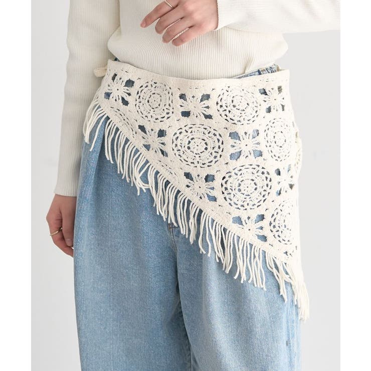 アイボリー | マルチクロシェスカーフ | earth music&ecology 