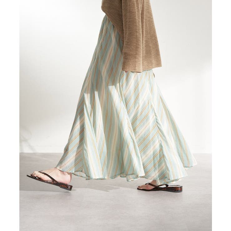 【MARNI】マルチストライプフレアスカート 選べる着丈】マルチストライプフレアスカート[品番：FNYW0003311