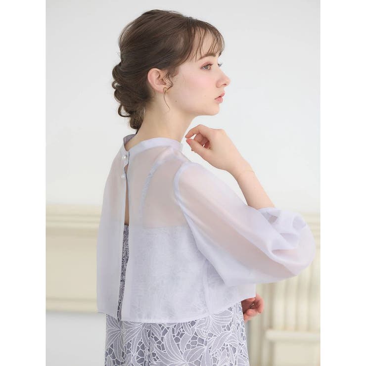 SET2点 シアーブラウス+レースキャミワンピース[品番：EMEW0042694 