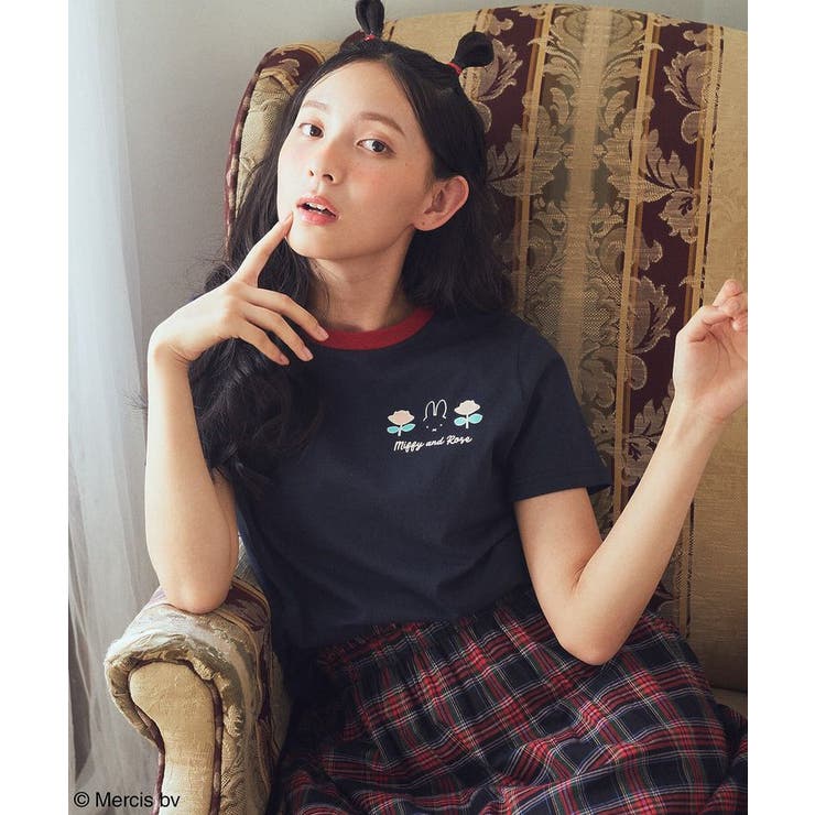 miffy/earth Rose ringer Tee | earth music&ecology  | 詳細画像1 