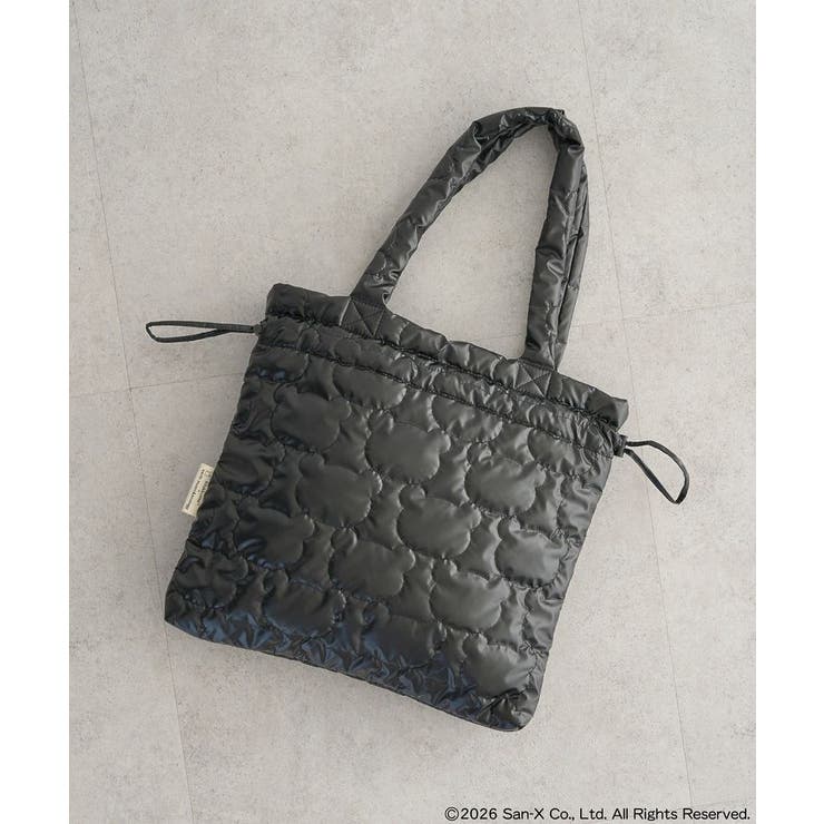 ブラック | リラックマ×earth シルエットキルトトートバッグ | earth music&ecology 