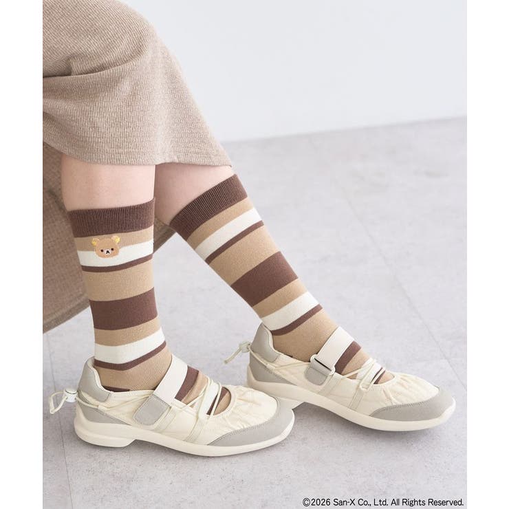 リラックマ×earth マルチボーダーソックス | earth music&ecology  | 詳細画像2 